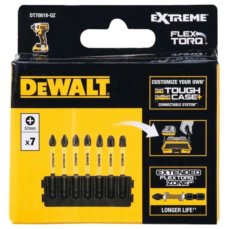 Набор бит DeWALT FLEXTORQ PH 57мм. 7шт DT70818-QZ — фото 1