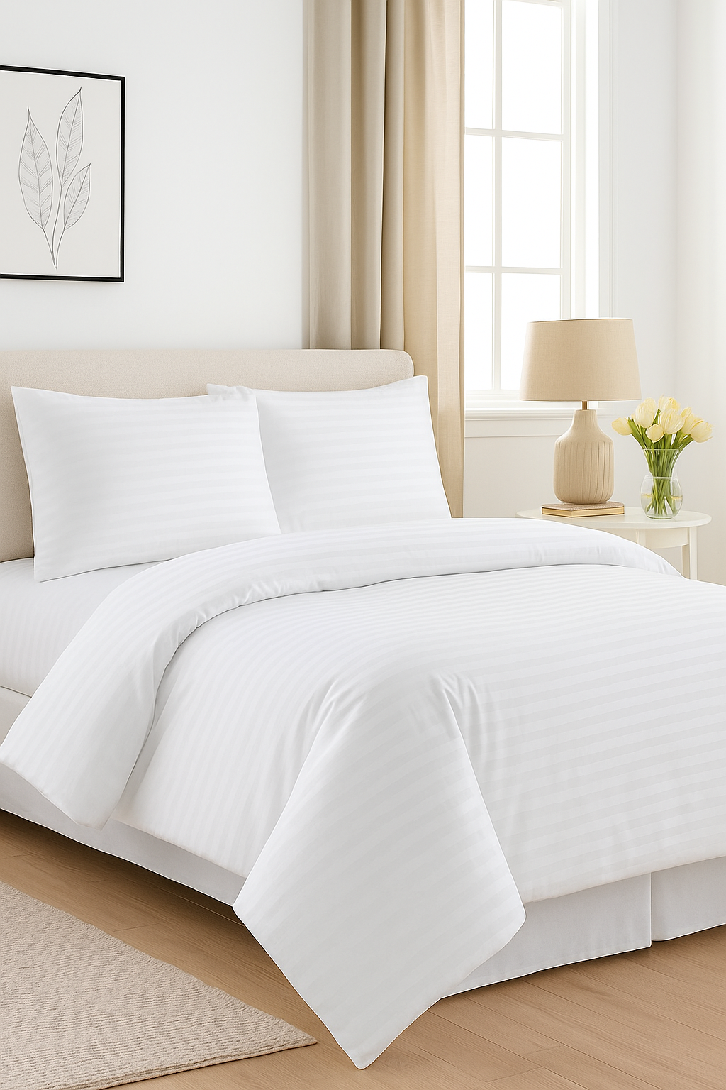 Комплект простыня и наволочка размеры односпальные 140*220см, двуспальная 220*220см ткань плант наволочка 50*70см