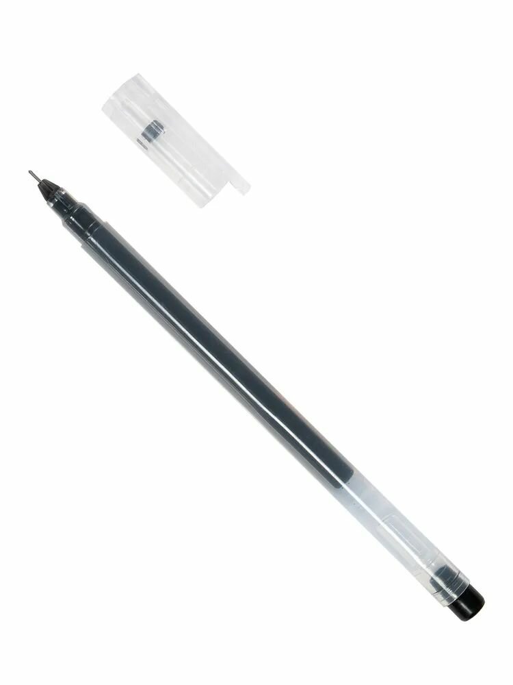 Ручка гелевая чёрная тонкая 4 штуки Большой набор ручек с навинчиваемыми чернилами, для студентов, 0,5 мм