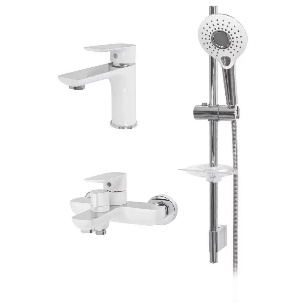 Набор для ванны 3 в 1 Hansberge H7099W, белый/хром