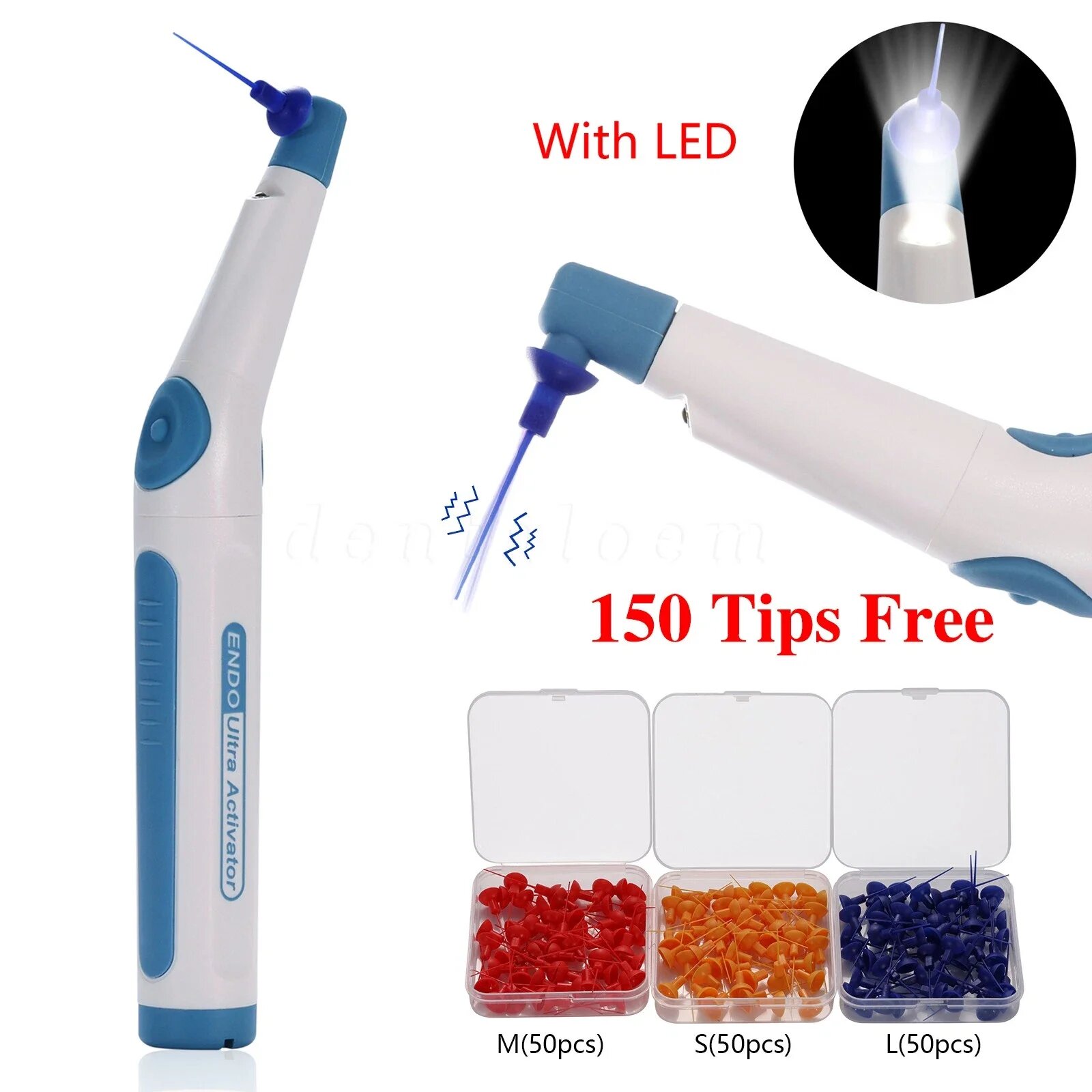 Эндоактиватор стоматологический Sonic Endo Ultra Blue, 150 наконечников