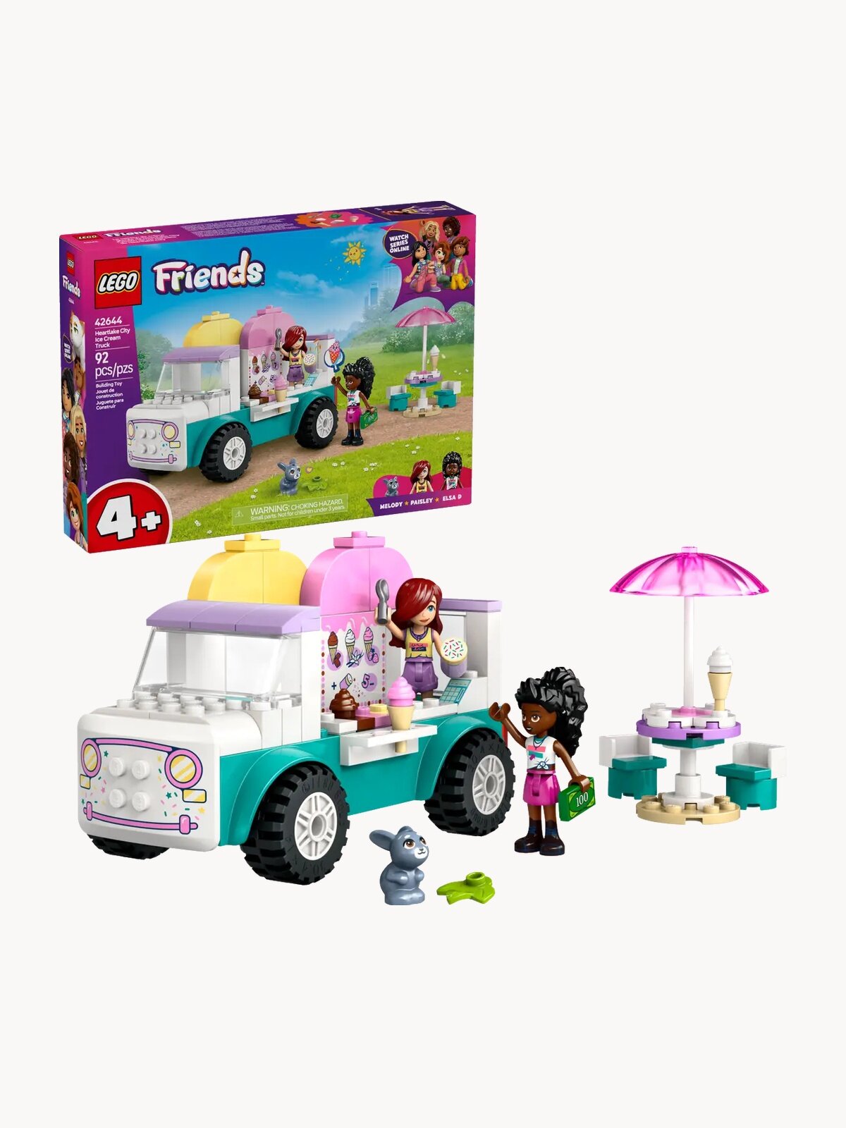 Конструктор LEGO Friends 42644 Грузовик с мороженым Хартлейк-Сити, 92 дет.