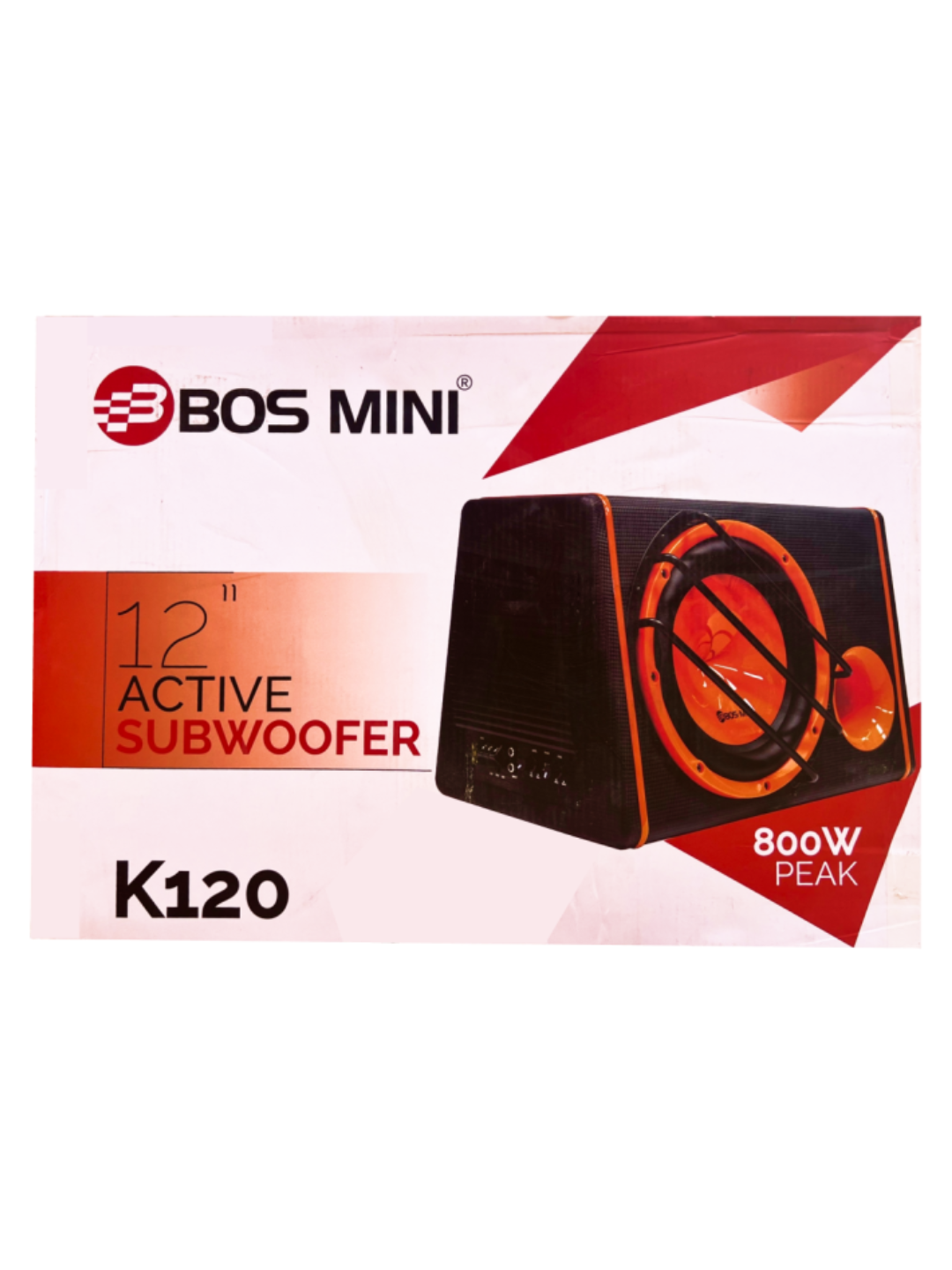 Активный Сабвуфер (12") BOS MINI K120, полный комплект, универсальный, для авто