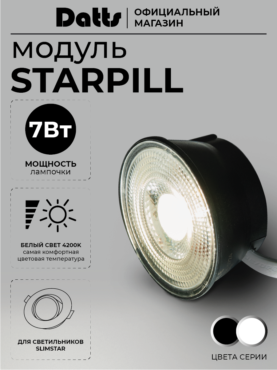 Светодиодный модуль под GU10 7 Вт Star Pill для светильника черный
