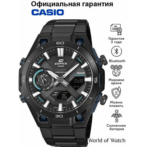 фото Наручные часы casio edifice, черный/голубой