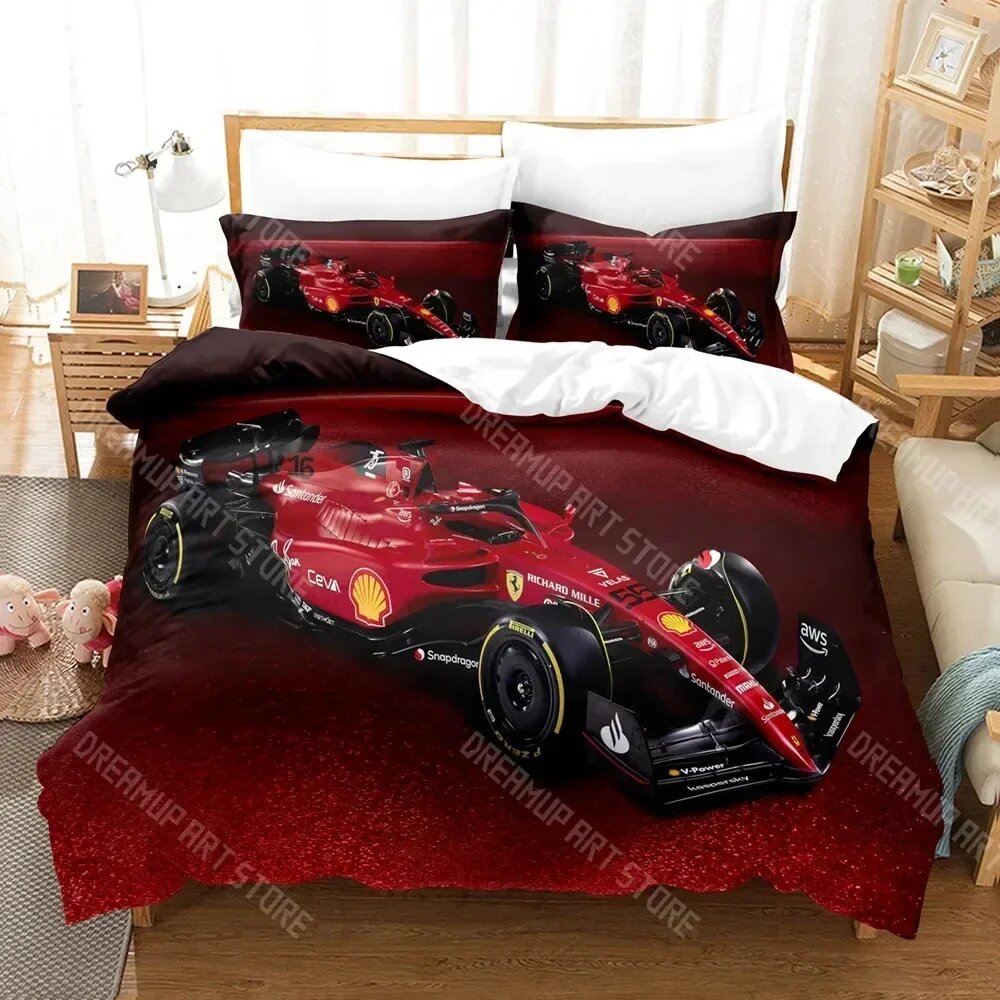 Комплект постельного белья Formula Racing Car 3D для детей EU Single 150x200cm, 7