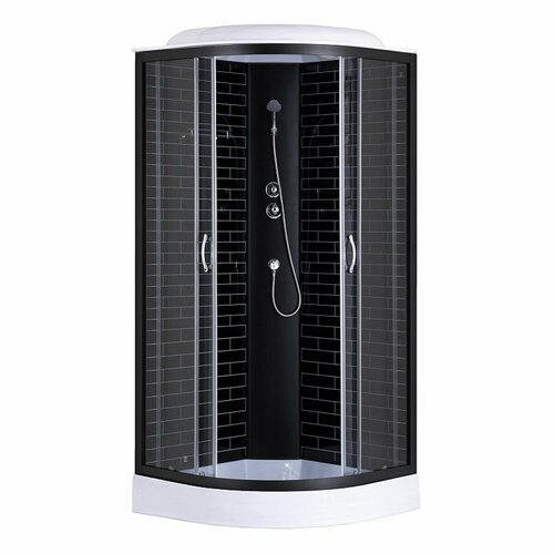 фото Душевая кабина loranto sunway 80х80х215 профиль черный (cs-6680-13gb 80)