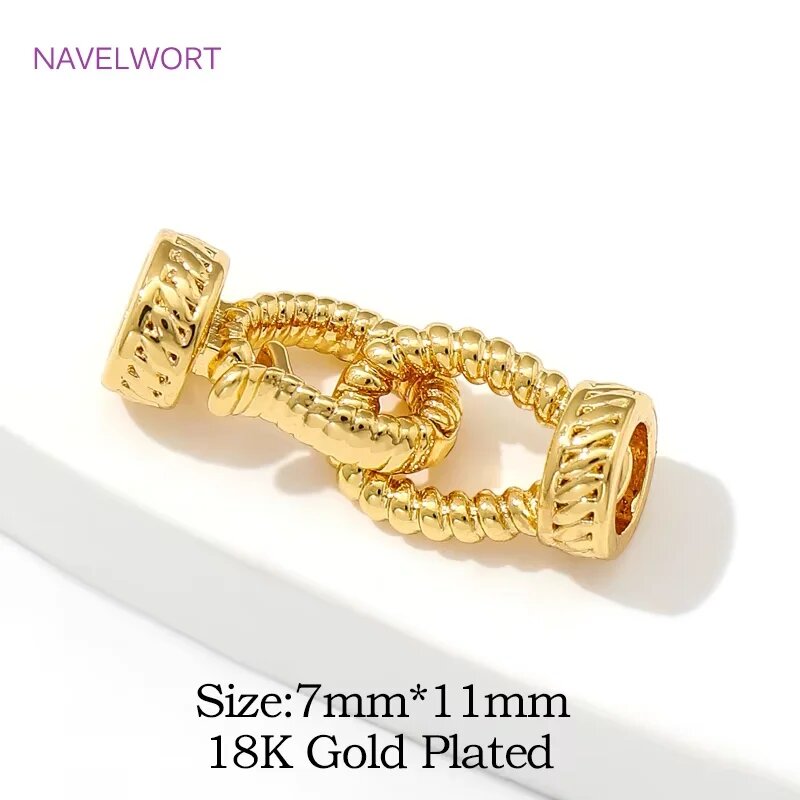 Золотые застежки NAVELWORT 18K Gold Plated 7x11мм