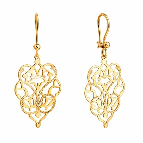 фото Серьги 585gold, красное золото, 375 проба, золочение, , красный