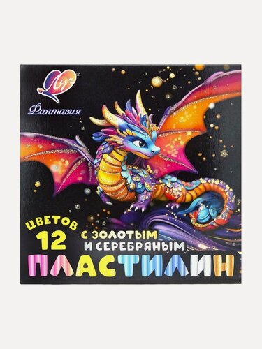 Изображение товара Пластилин Луч "Фантазия", мягкий, восковой, 12 цветов, 230 г