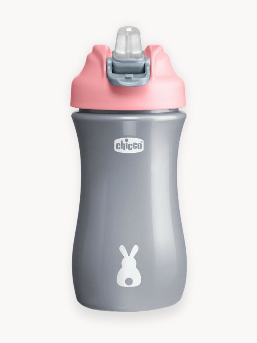 Поильник с трубочкой детский Chicco Pop Up Cup от 2 лет, 350 мл розовый