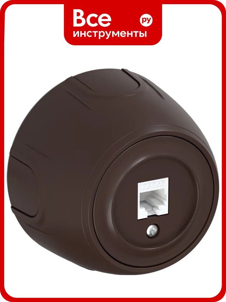 Накладная розетка OneKeyElectro (наружная) компьютерная RJ45 кат.5e Rotondo, цвет коричневый 7700888