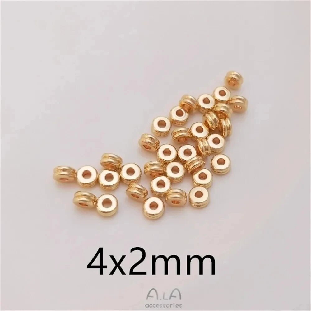 Проставки для бижутерии, бежевые, 4x2.2mm