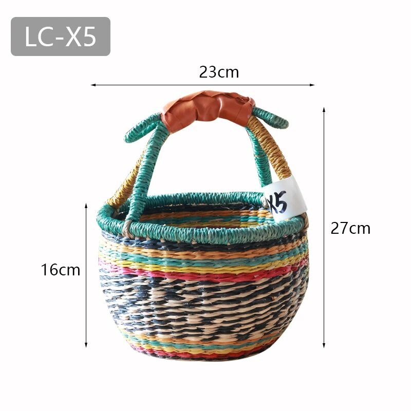 Ручная плетеная корзина из ротанга, модель LC-X5 для кухонного хранения и пикников, экологичный выбор