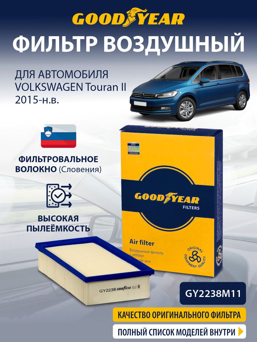 Фильтр воздушный VOLKSWAGEN Touran 2 (Фольксваген Туран 2 1.8 1.6 2.0) 2015-н. в.