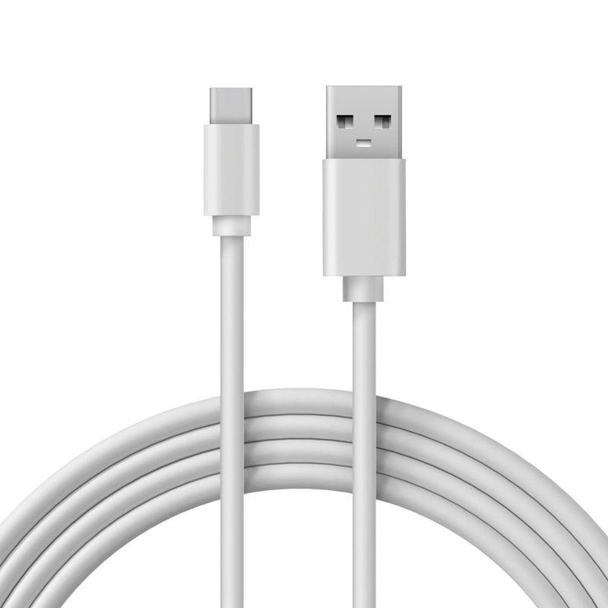 Кабель Rexant, USB-А - Type-C, 3А, 2 м, ПВХ, 1 шт, белый, 18-1882