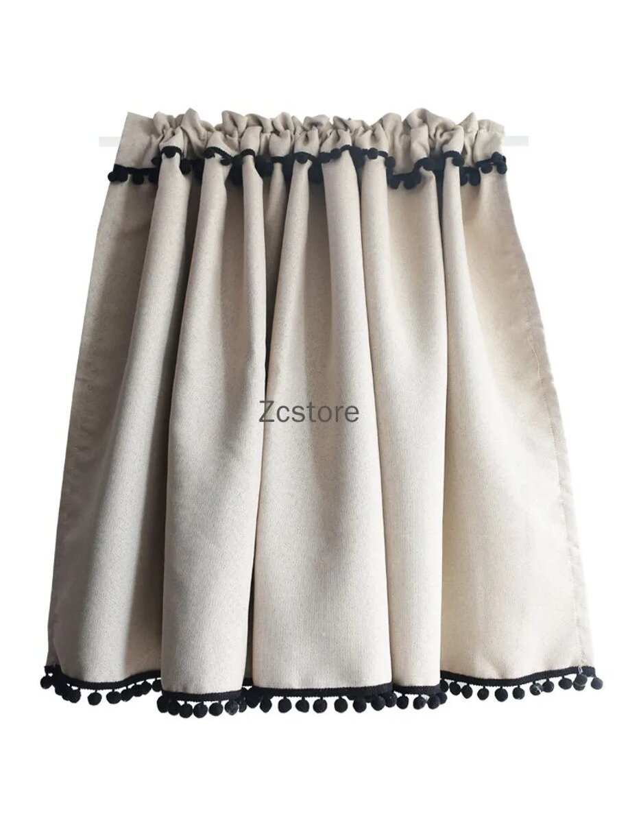 Штора-кафе 130х80 см, 1 шт. Cotton Peach, 3D-эффект, бежевая, без крепления