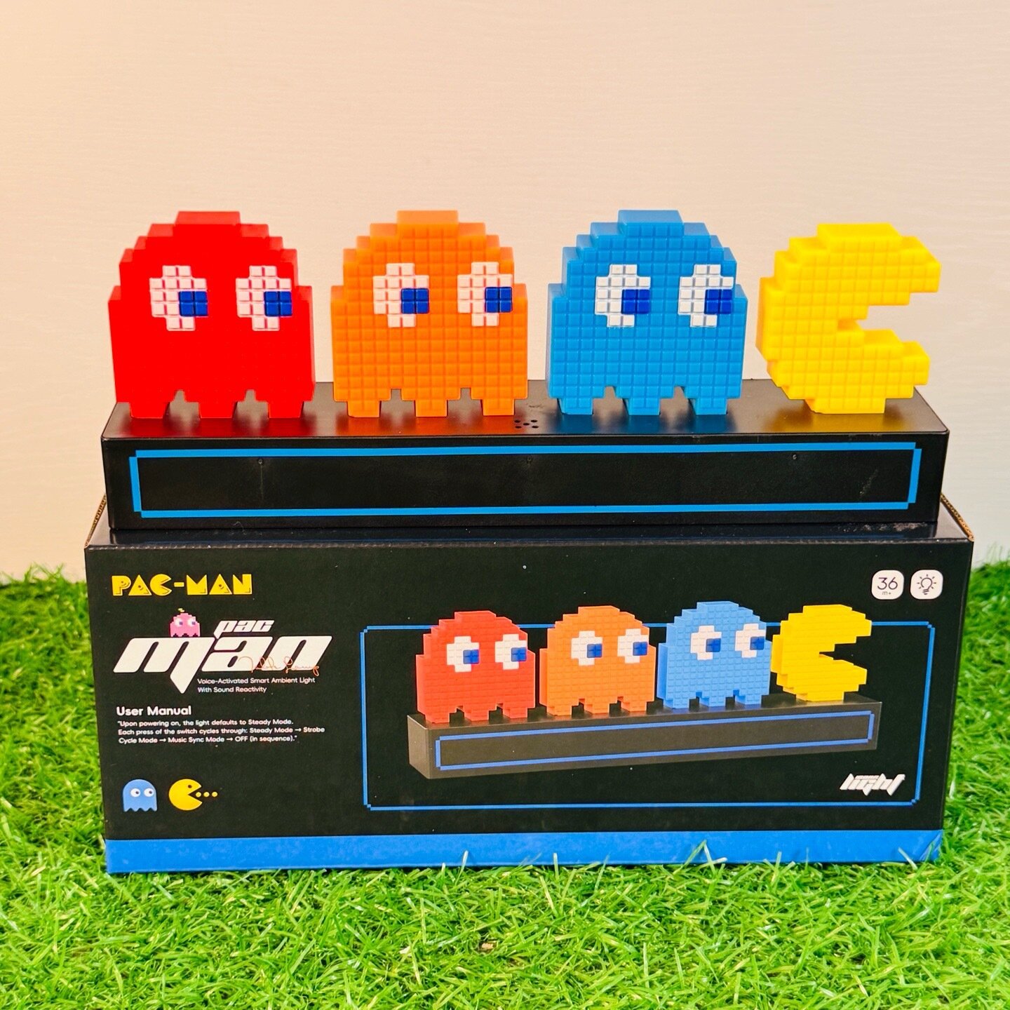 Креативная музыкальная лампа с голосовым управлением Pacman USB настольный декор Цвет：Лампа ритма с голосовым