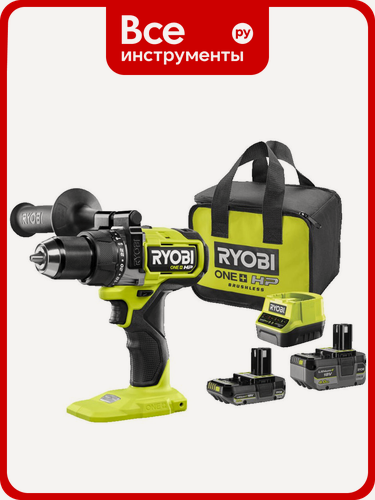 Изображение товара Дрель-шуруповерт Ryobi RPD18X-242S 18В, бесщеточная, ударная 5133005283