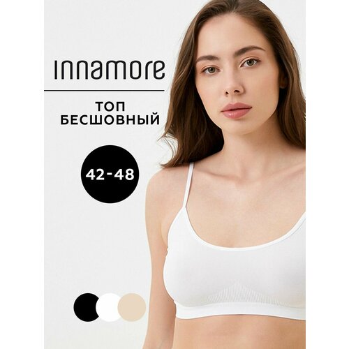 фото Топ innamore бесшовный на бретелях из микрофибры, размер 2-3, белый