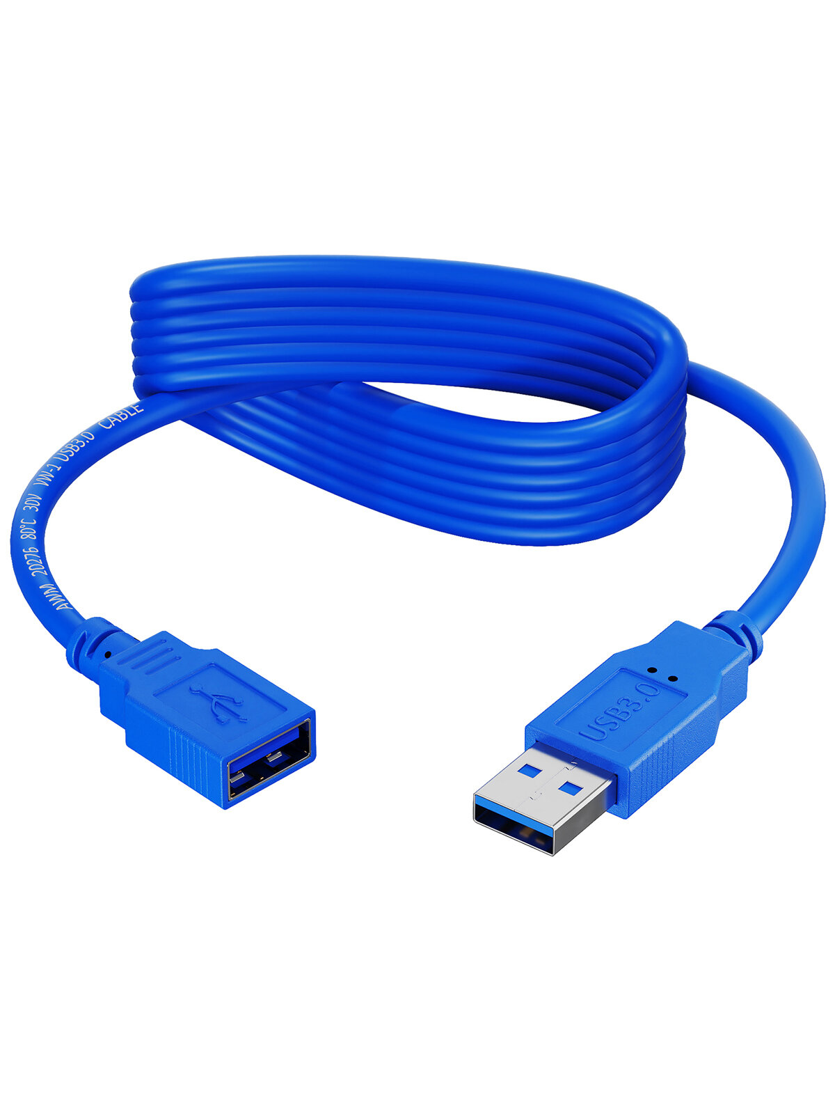 Кабель удлинитель GSMIN A84 USB 3.0 (M) - USB 3.0 (F), 5 метров (Синий)