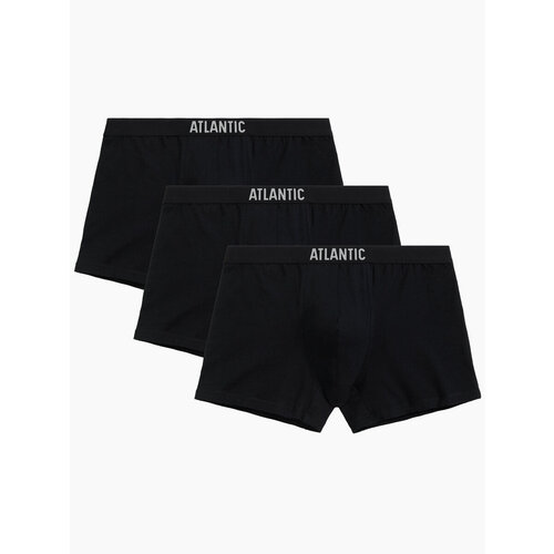 фото Трусы atlantic, комплект из 3 шт., размер l, черный
