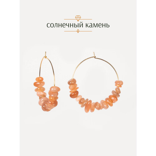 фото Серьги конго brandlove, гeлиoлит, коричневый, бежевый