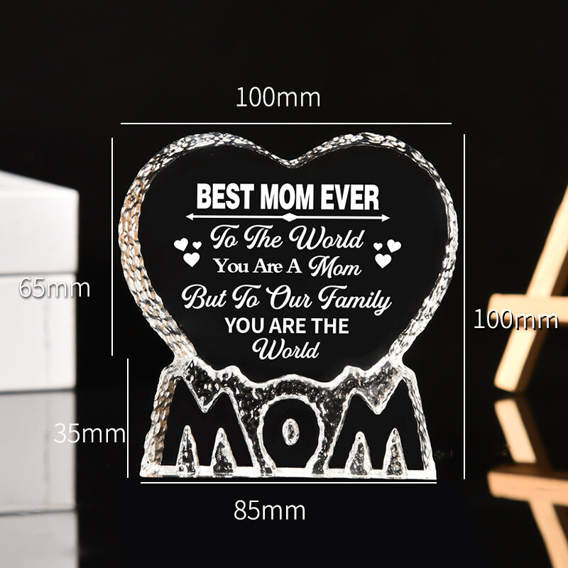 Хрустальный настольный подставки с гравировкой 'BEST MOM EVER' персональный подарок маме