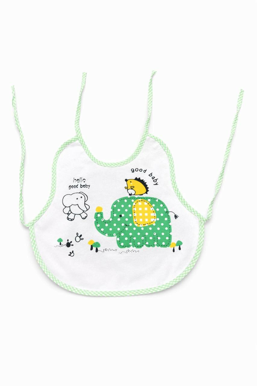 Нагрудник, для кормления, мягкий, из клеенки и текстиля, 0-6 мес, завязки