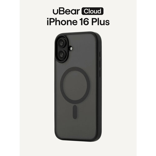 фото Чехол для iphone 16 plus ubear cloud mag case силк-тач, magsafe совместимый, черный