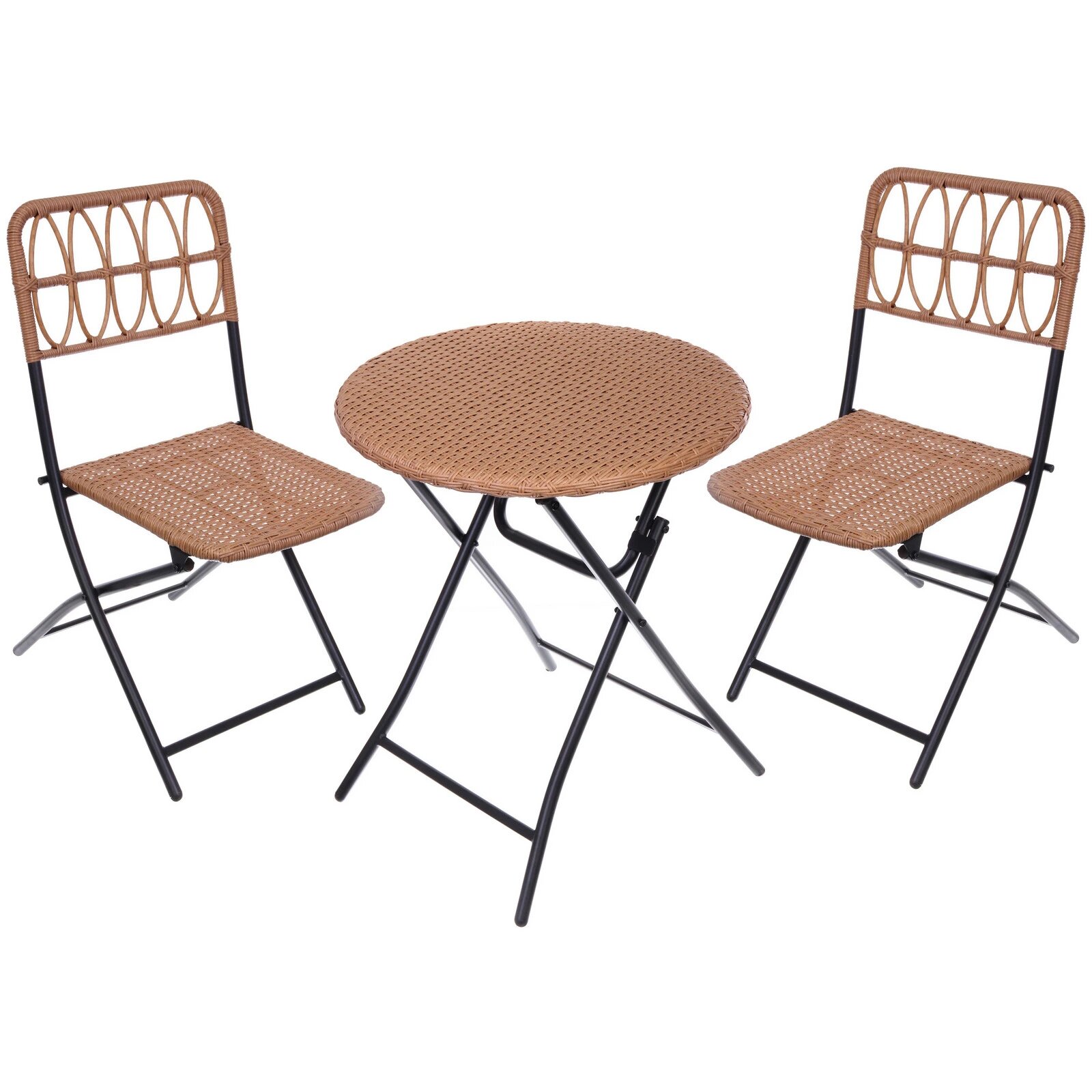 Набор садовой мебели складной «Дачная симфония»: стол 60х70 см, 2 стула, металл/пластик, бежевый