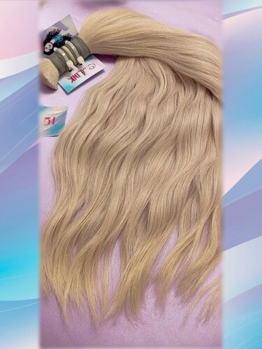 Изображение товара Волосы для наращивания CurlLink, натуральные, волнистые, кудрявые, 47 см