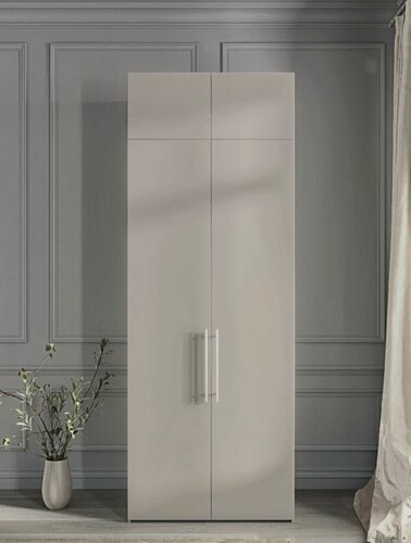 Изображение товара Casa Mia 70x55x240 см. Шкаф для одежды распашной с антресолью, 2-дверный, кашемир, ручка рейлинг 320 мм