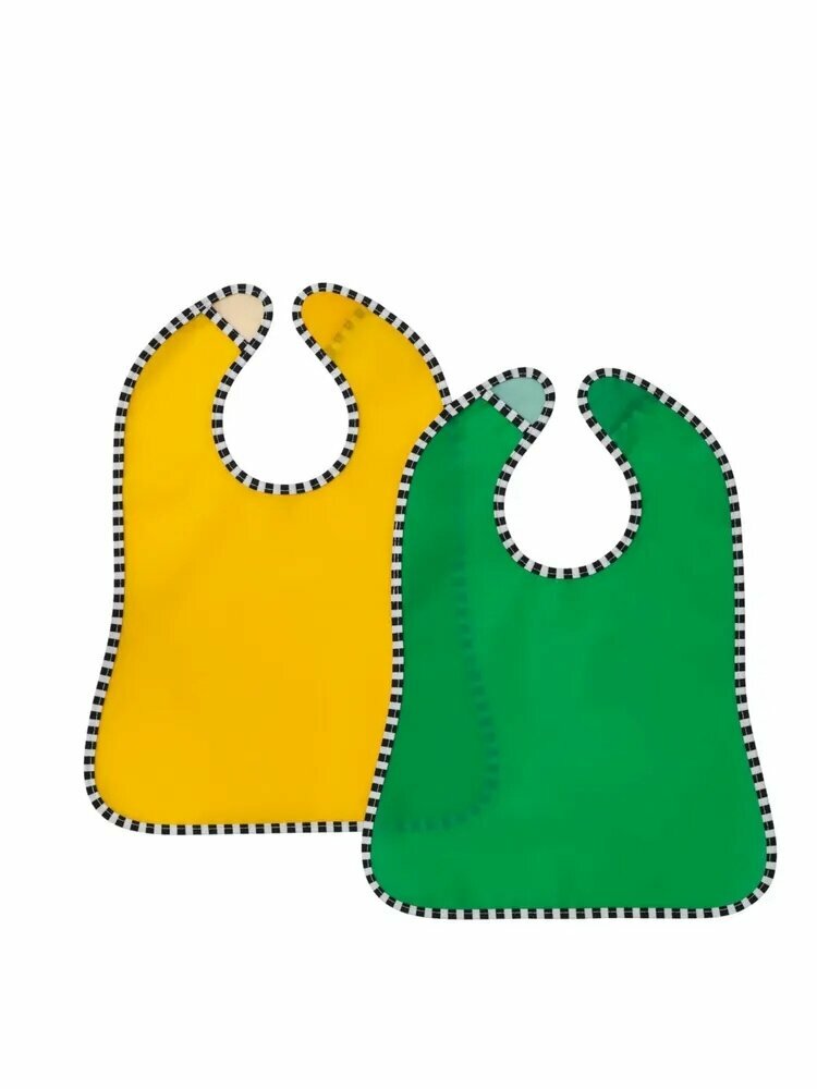 IKEA GRONFINK Детский нагрудник, зеленый/желтый,2 шт, Yellow and Green