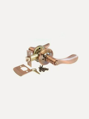 Изображение товара Дверная ручка-защелка Apecs 0891-03-AC с фиксатором, цвет медь, для межкомнатных дверей, комплект из 2 штук, ЦАМ