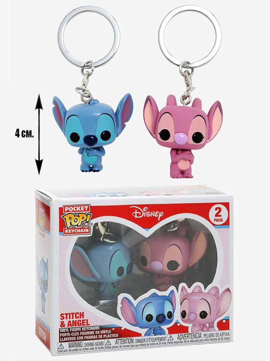 Фигурка Funko POP! Стич и Ангел (Stitch and Angel) 2-pack (Валентинка) Высота 4 см.