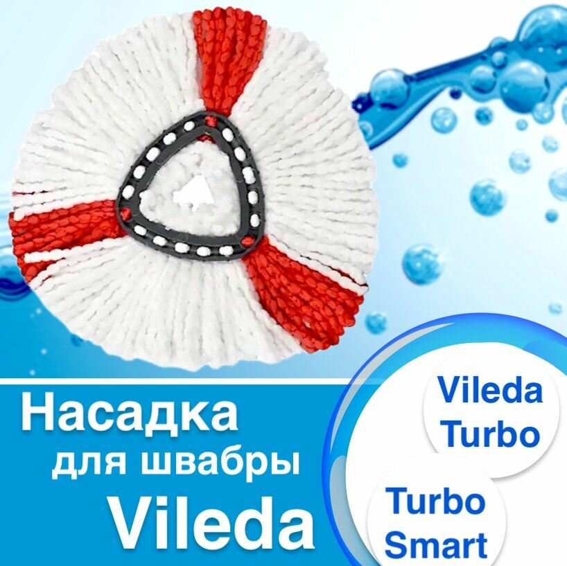 Насадка для швабры Vileda Turbo, Turbo Smart, микрофибра, 35 см 1 шт.