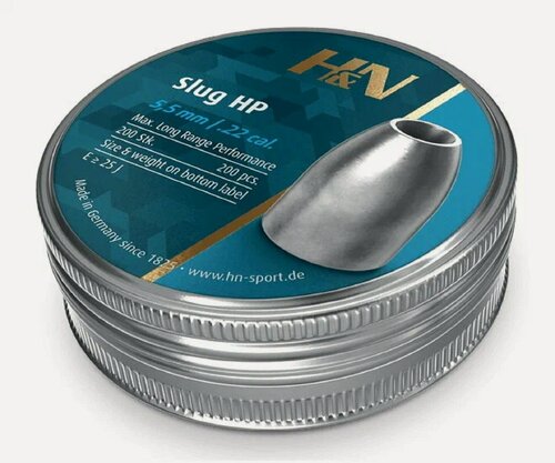 Изображение товара Пули полнотелые H&N Slug HP 5,5 мм, 1,36 г (21 гран) 200 штук
