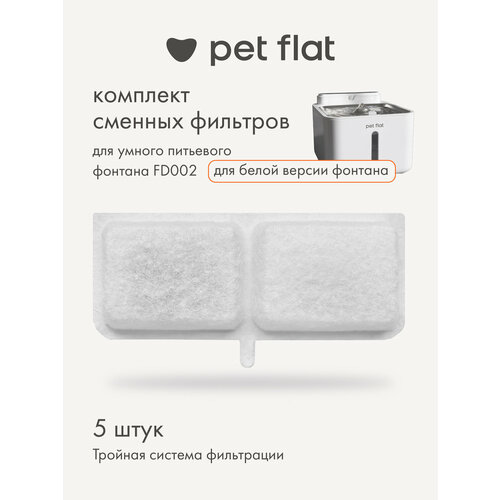 фото Фильтр для поилки - фонтана pet flat для кошек и собак, набор 5 шт