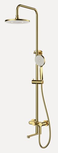 Изображение товара ESKO. Душевая система со смесителем Sochi ST260SCGold поворотный излив, тропический душ, золотая