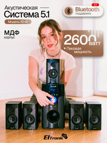 Изображение товара Акустическая система 5.1 ELTRONIC 30-91 (черная)