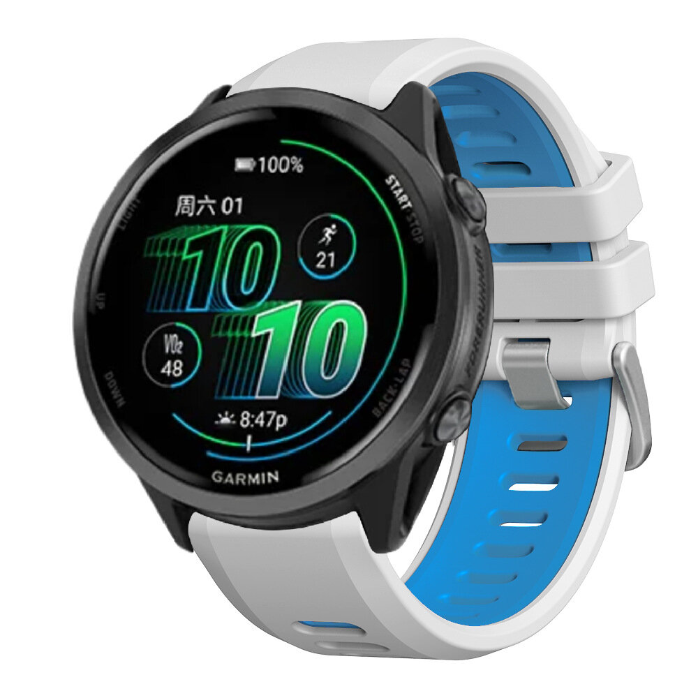 Сменный силиконовый ремешок MyPads для смарт-часов Garmin Forerunner 970 Белый MyPads