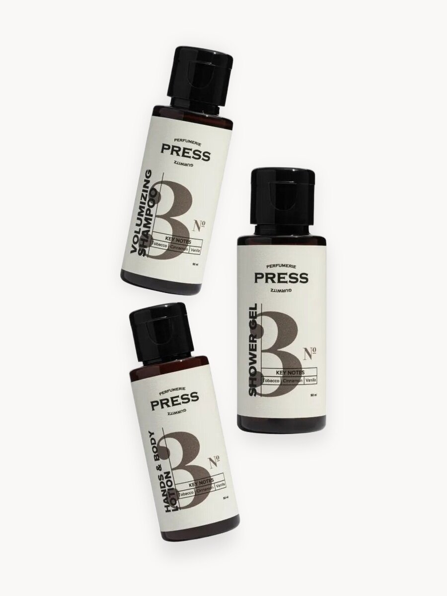 Косметический набор миниатюр PGP №3 с нотами табака, корицы и ванили 3 шт по 50 мл