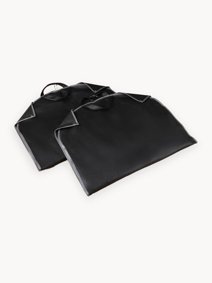 Чехлы для одежды, вещей и костюмов на молнии для хранения, портплед дорожный, 60х100 см, черный, 2 шт