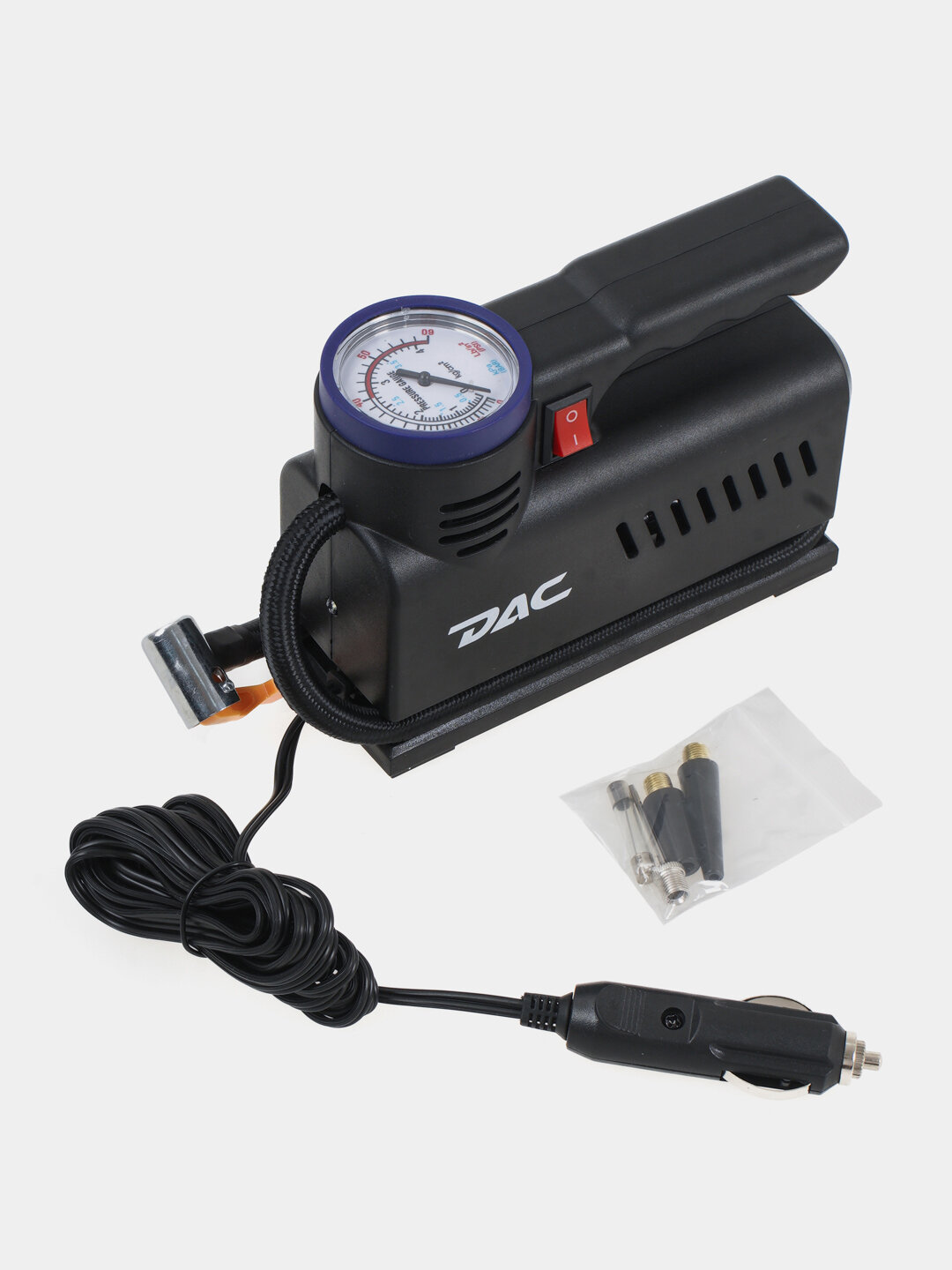 Компрессор автомобильный DAC, LED подсветка, 12В, с манометром
