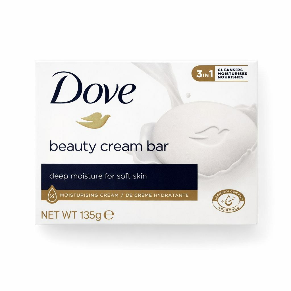 Dove крем-мыло 135г, beauty cream bar, мягкое очищение увлажняющего крема