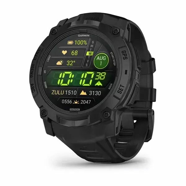 Умные часы Garmin Instinct 3 Tactical Edition 50мм, AMOLED, Black with Black Band