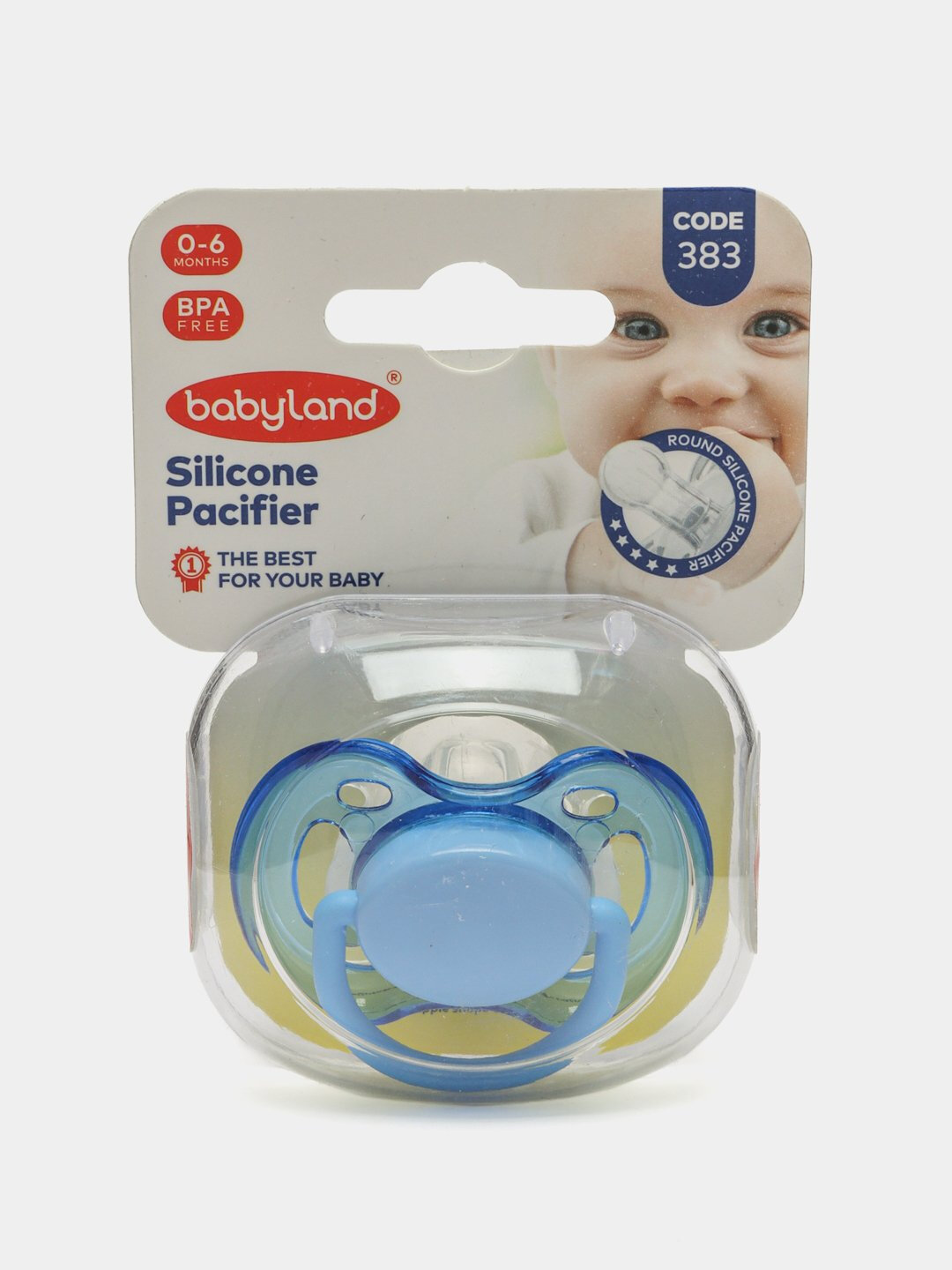 Соска-пустышка силиконовая, ортодонтическая, 0-6-18 месяцев Babyland, 2 вида сосок