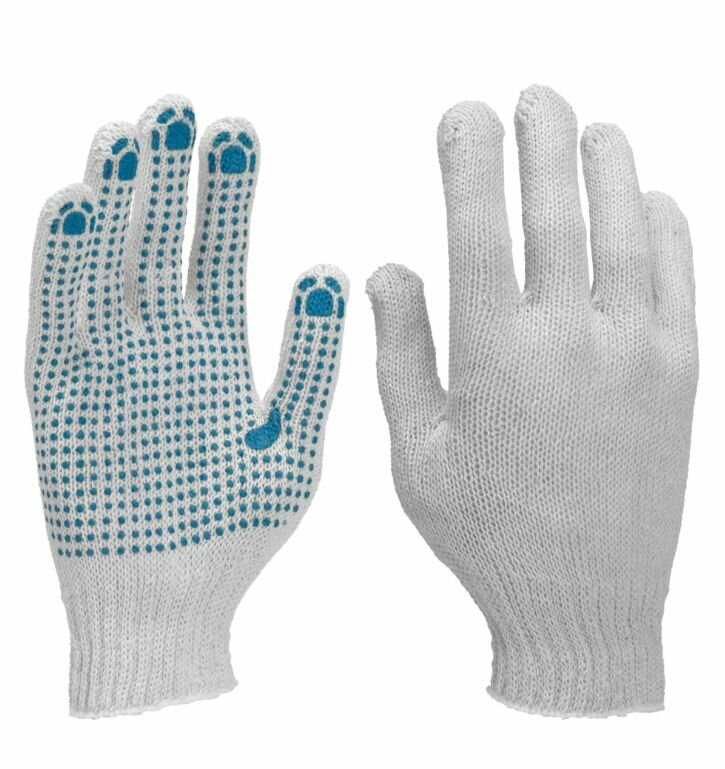 Перчатки трикотажные размер 9 (L) с ПВХ точкой 5 пар