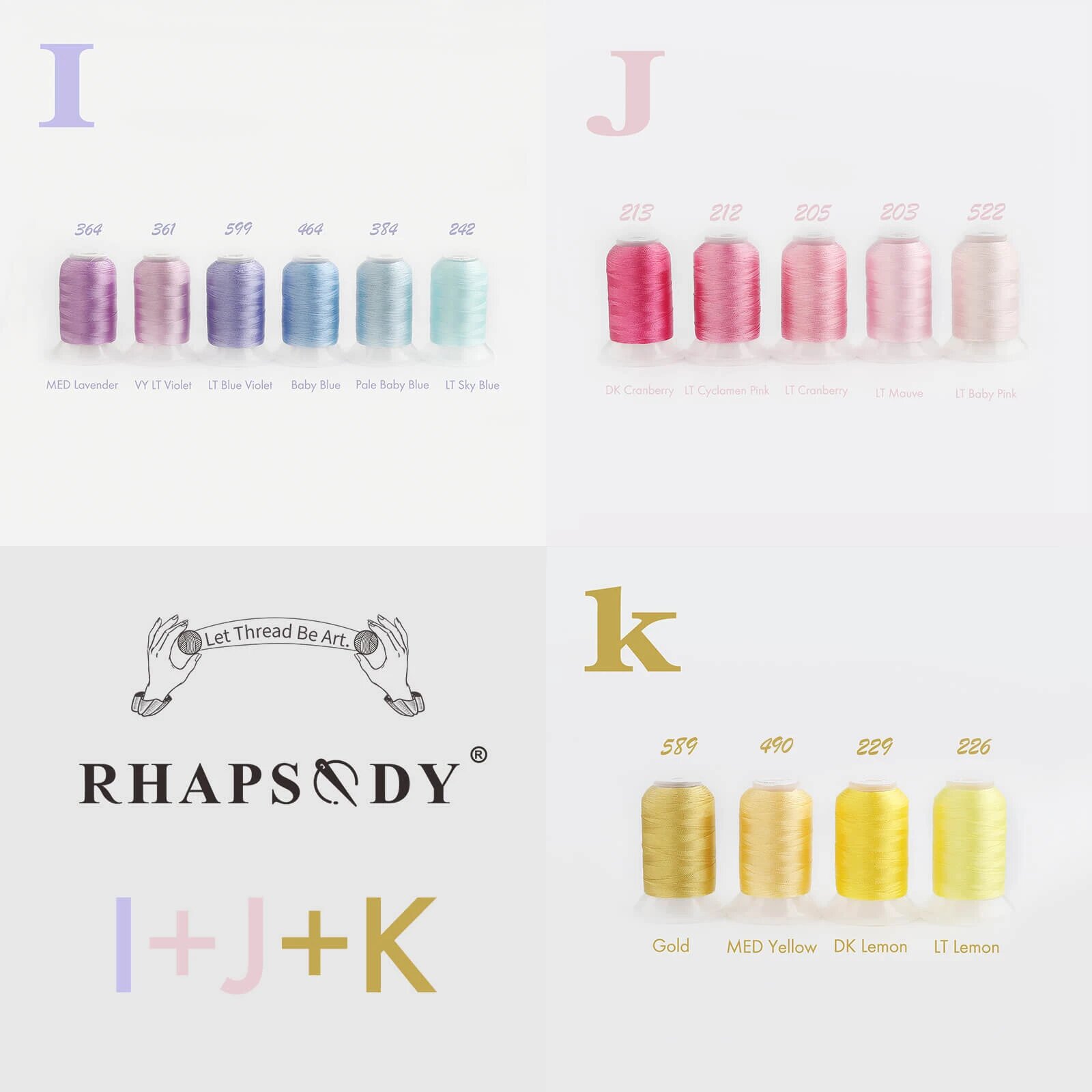 Полиэфирная нить для вышивания Rhapsody 15Colors 3SETS